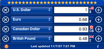 One dollar US = 93 cents Canadian